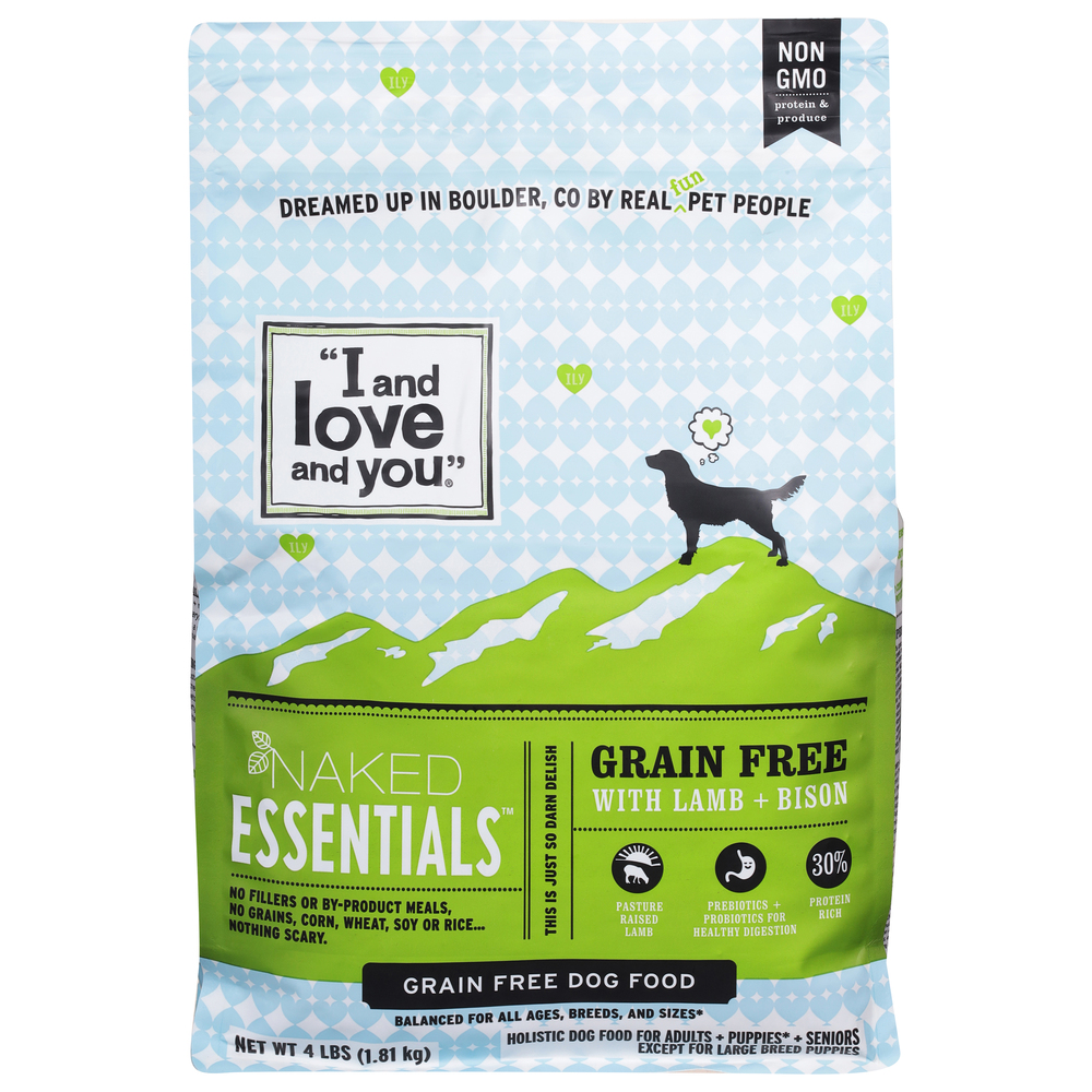 I and Love and You Naked Essentials Dog Food Grain Free with Lamb Bison