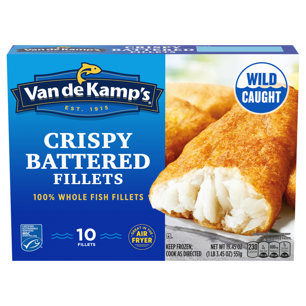 Van de Kamp's Fish Fillets, 100 Whole, Crispy BatteredMain