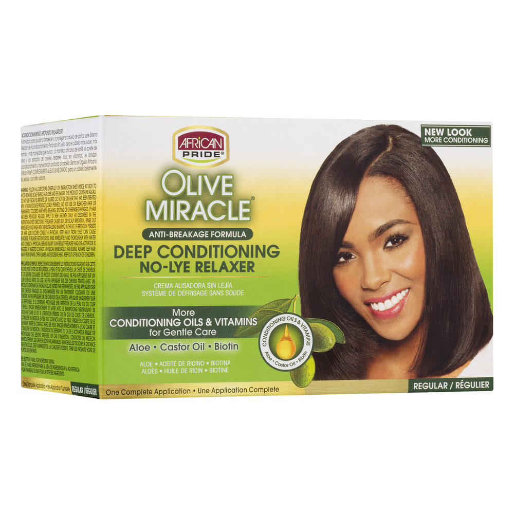 AFRICAN PRIDE Olive Miracle No-Lye Relaxer Kit [Regular]