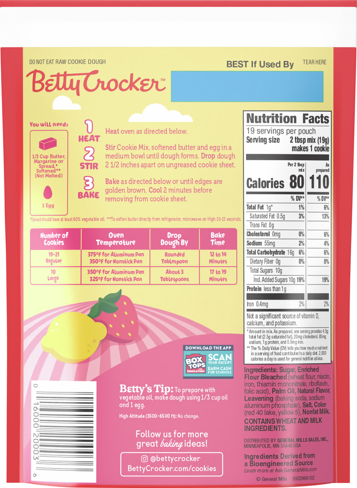 Betty Crocker Cookie Mix, Strawberry Lemonade