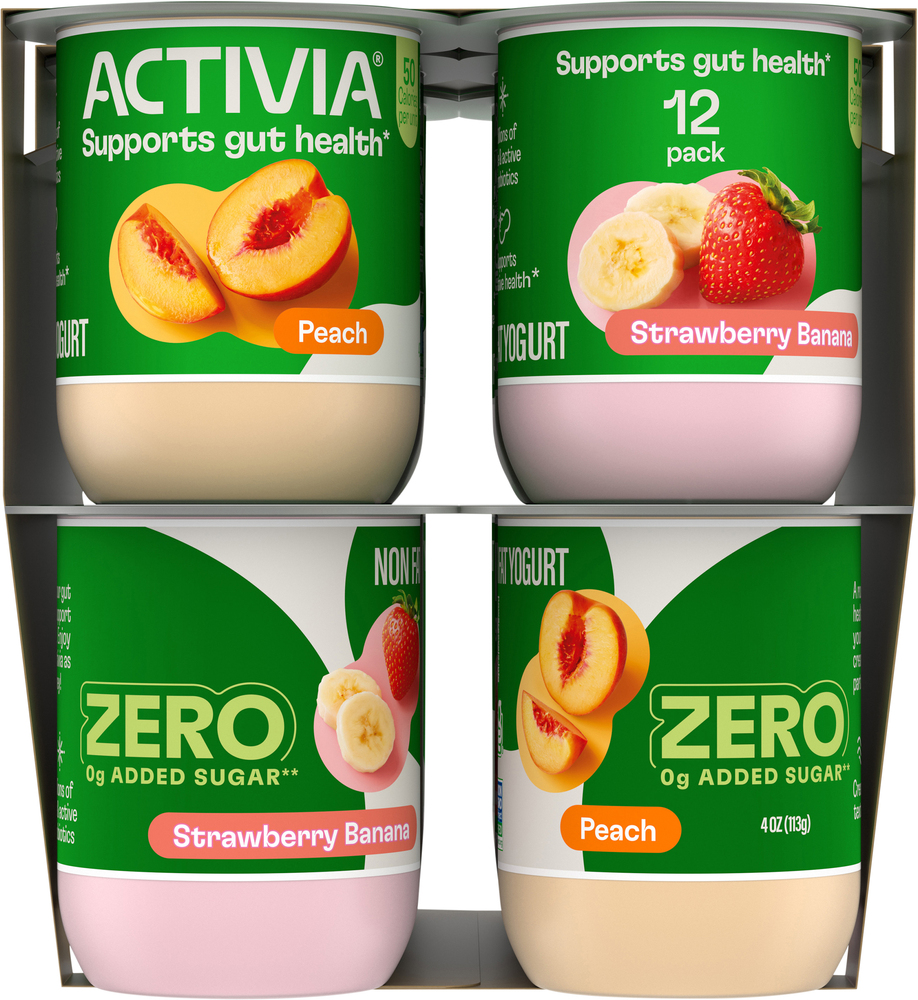 Activia Yogurt, Nonfat, Strawberry Banana/PeachPlanogramLeft