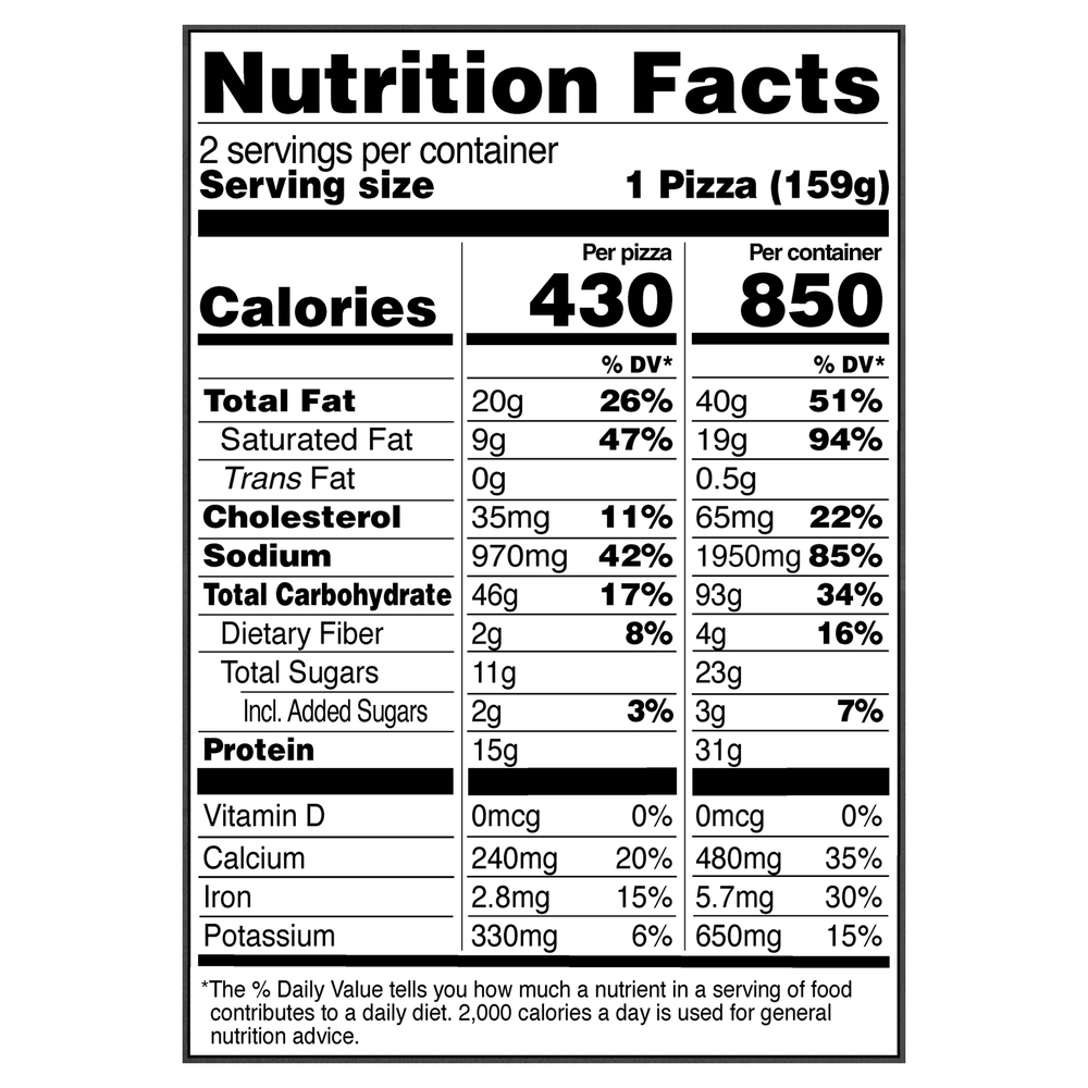 Red Baron Pizza, Pepperoni, Deep Dish, SinglesNutritionFacts