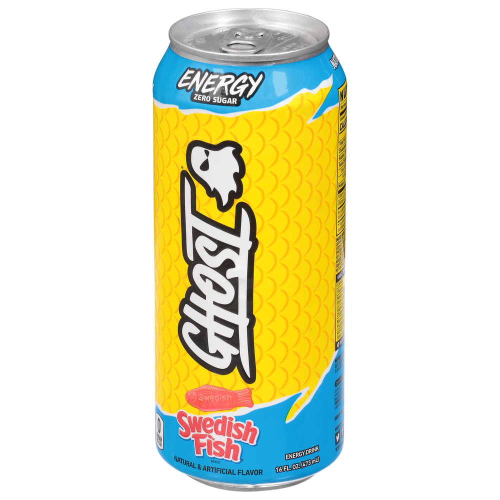 Ghost Ghost Energy Drink, Zero Sugar, Swedish FishFrontRightElevated