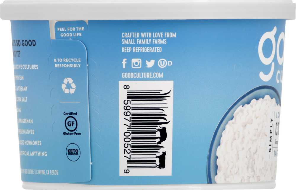 Good Culture Cottage Cheese, LowFat, ClassicPlanogramLeft