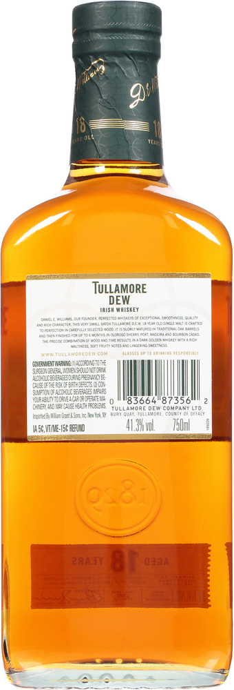Tullamore D.E.W. Whiskey, Irish, Single Malt