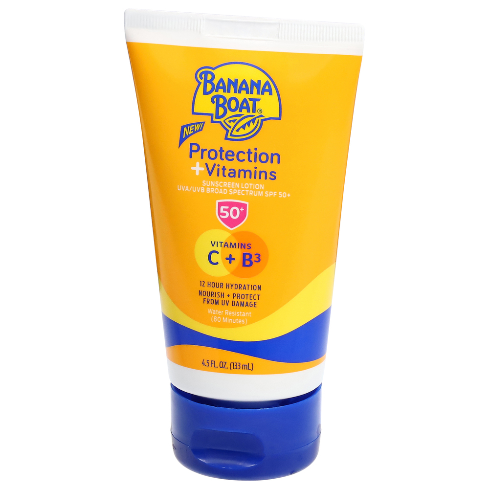 Banana Boat Sunscreen Lotion, Protection + Vitamins, Broad Spectrum SPF