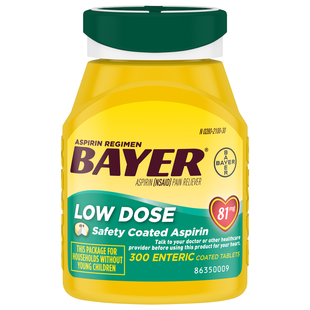 Bayer Aspirin (NSAID) Pain Reliever, Low Dose, 81 mg, Enteric Coated TabletsMain