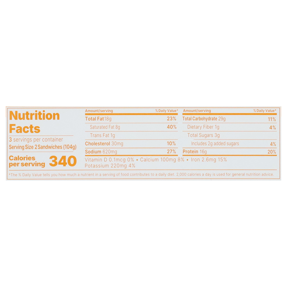 White Castle Sliders, Classic CheeseNutritionFacts