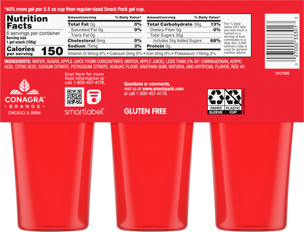 Snack Pack Strawberry Super Size Juicy Gels