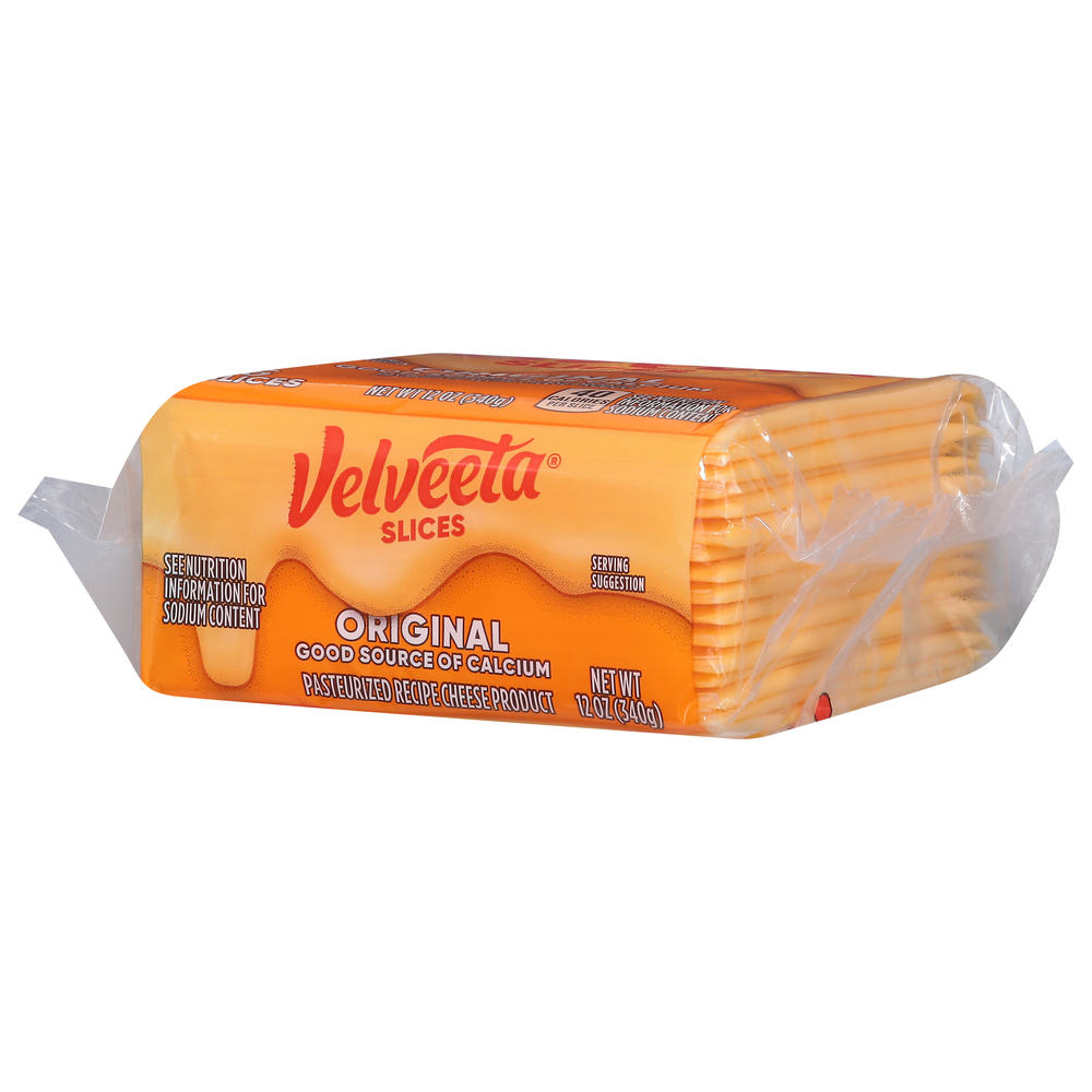 Velveeta Cheese Product, Original, SlicesFrontRightElevated