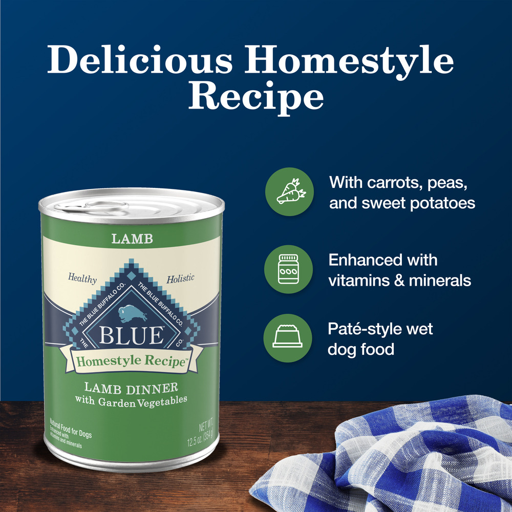 Blue homestyle recipe wet dog food best sale
