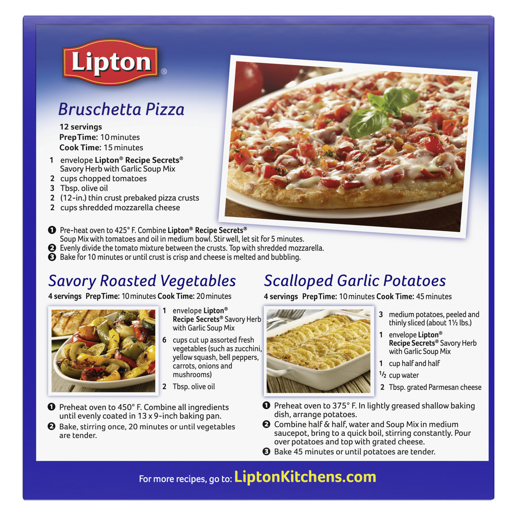 Lipton savory 2025 herb and garlic