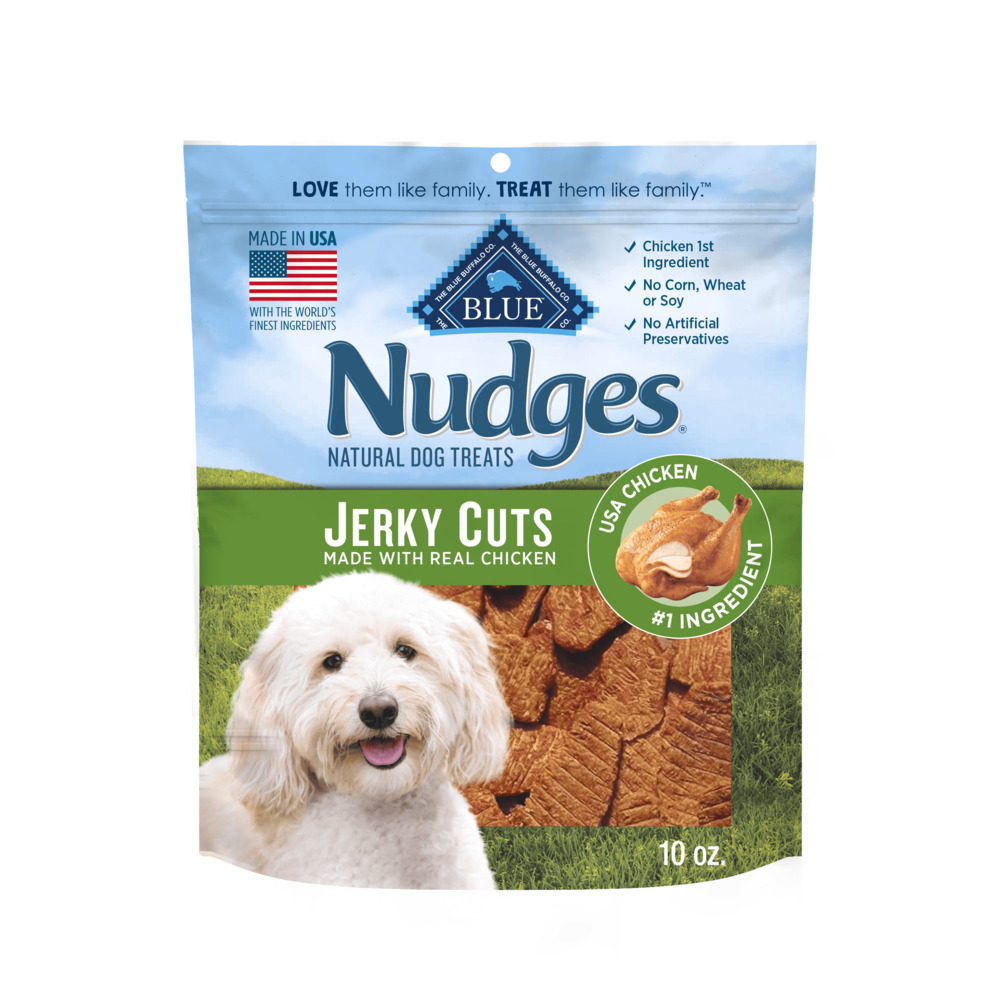 Blue Buffalo Nudges Nudges Jerky Cuts Dog Treats Made in the USA with Natural Ingredients Chicken