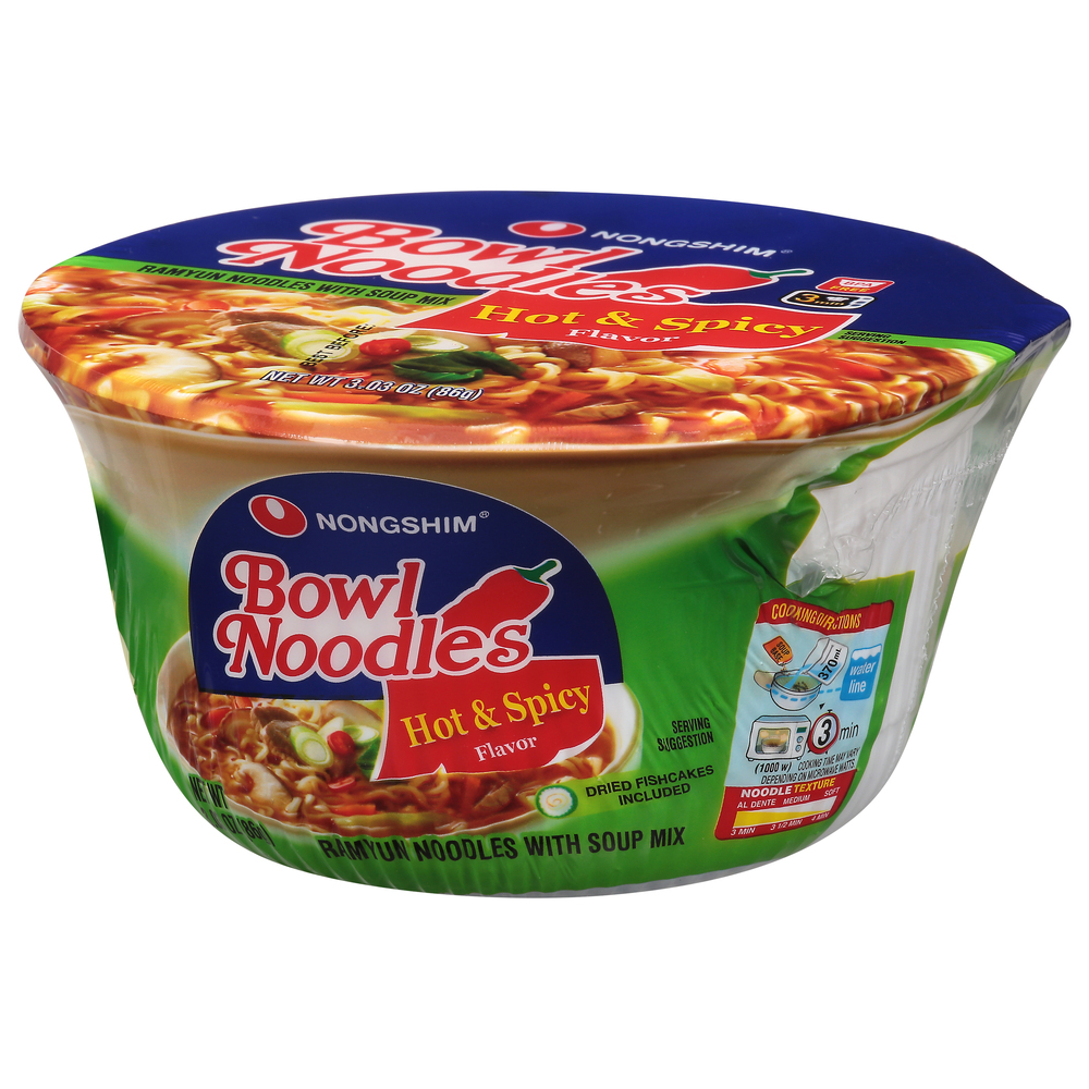Nongshim Bowl Noodle Soup Hot Spicy Flavor