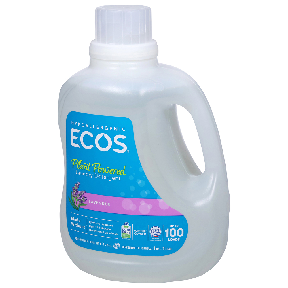 Ecos Laundry Detergent, Plant Powered, Lavender-Front-Right-Elevated