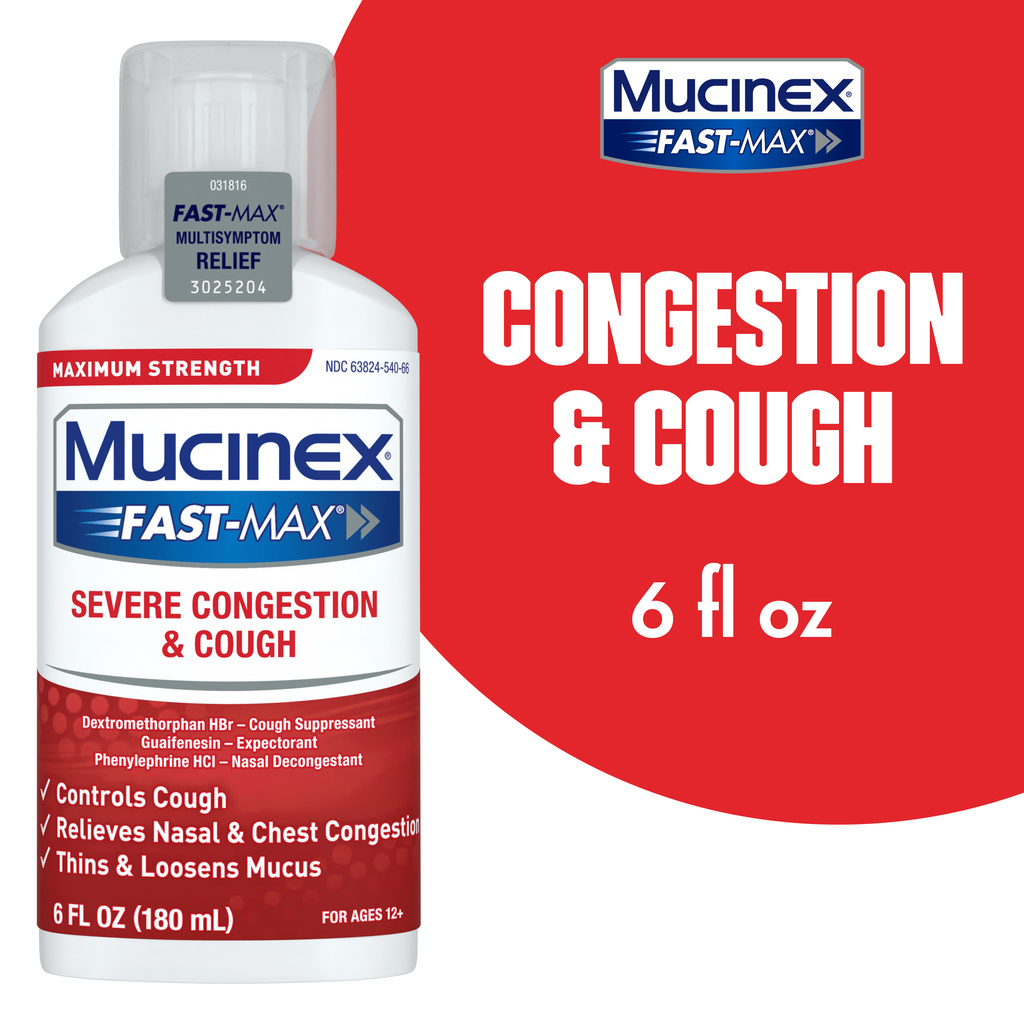Mucinex Fast-Max Severe Congestion & Cough, Multisymptom, Maximum ...