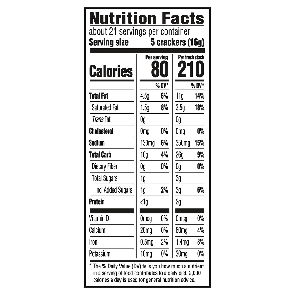 RITZ Fresh Stacks Original Crackers, 11.8 oz (8 Stacks)NutritionFacts