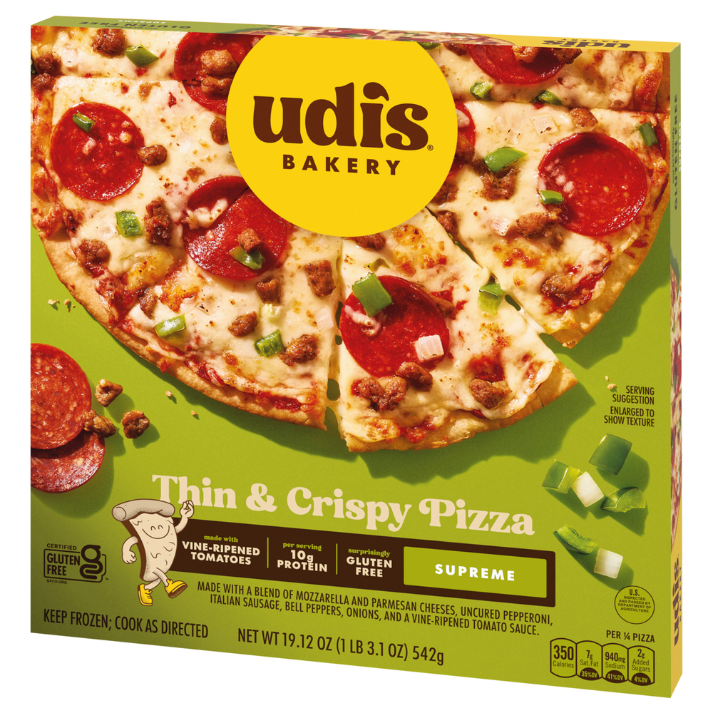 UNITED DAIRIES UD012 “an afflicted”　大処分！ Udis Bakery Gluten Free Thin & Crispy Supreme Pizza