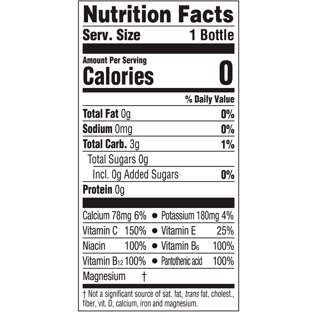 vitaminwater Sugar Rise BottlesNutritionFacts