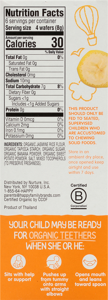 Happy Baby Organics Teething Wafers Sweet Potato Banana