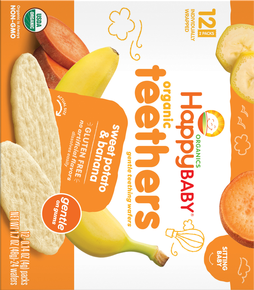 Happy Baby Organics Teething Wafers Sweet Potato Banana