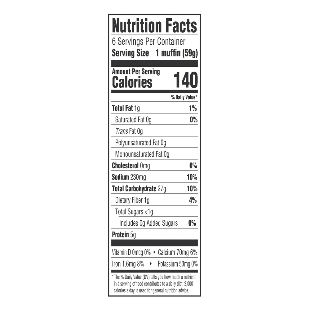 Oroweat Plain English Muffin English Muffins, 6 count, 12.5 oz