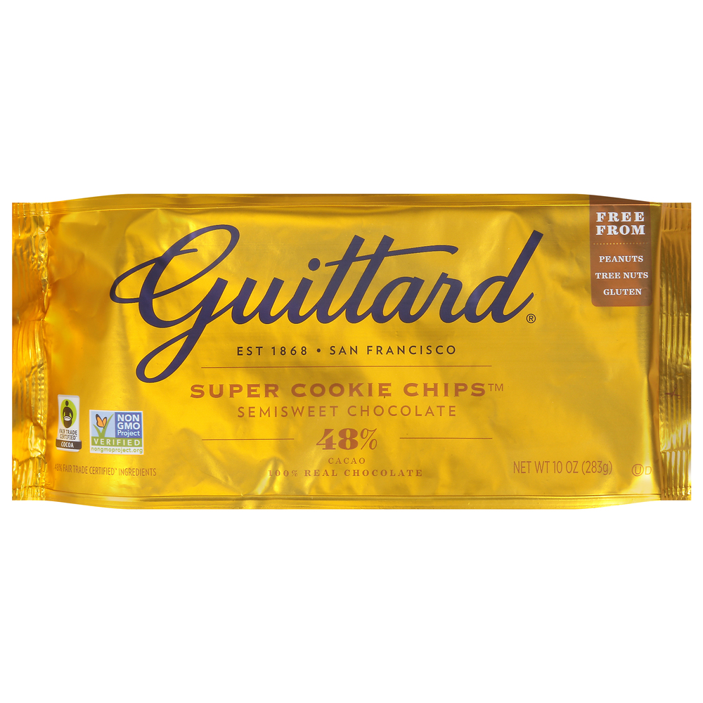 Guittard Baking Chips, Semisweet Chocolate, Super Cookie Chips, 48