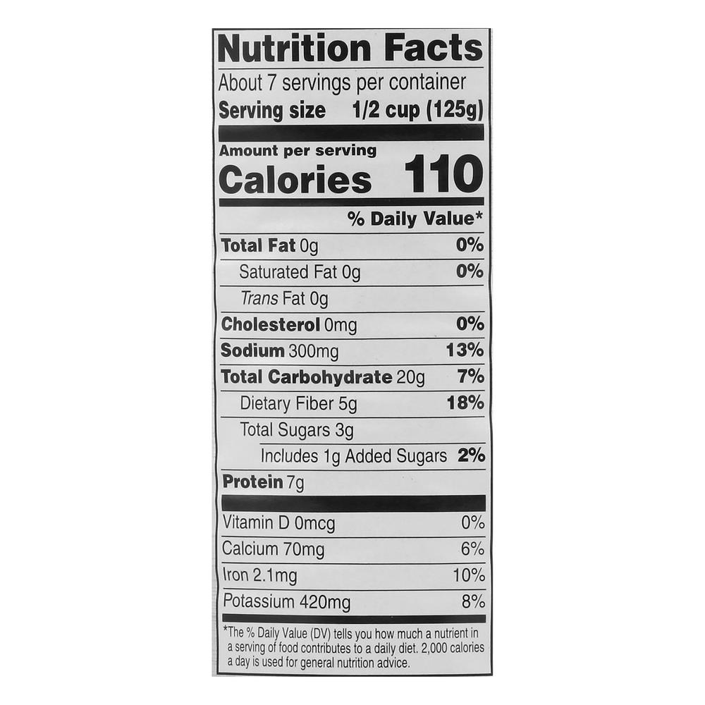 Raley's Dark Red Kidney Beans-Nutrition-Facts