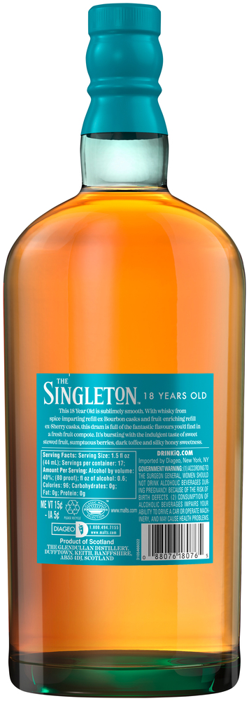 The Singleton The Singleton of Glendullan 18YO 18 Year Old
