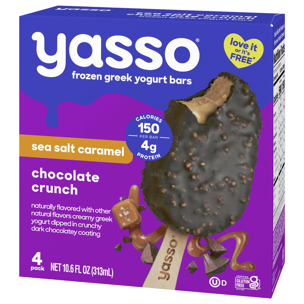 Yasso Yogurt Bars, Greek, Sea Salt Caramel/Chocolate Crunch, 4 Pack