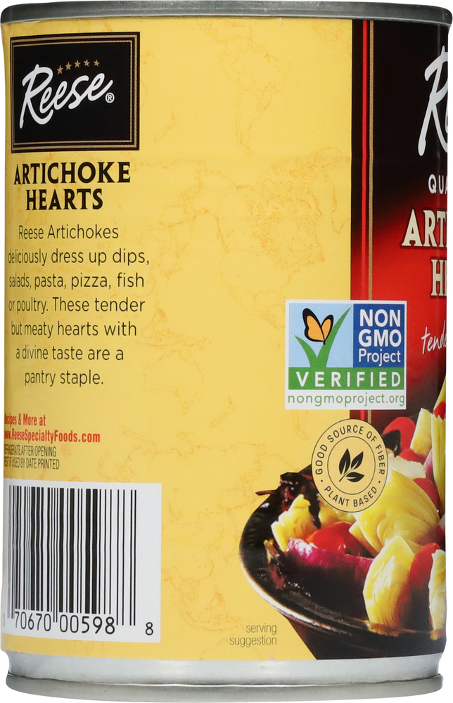 Reese Artichoke Hearts, QuarteredPlanogramLeft