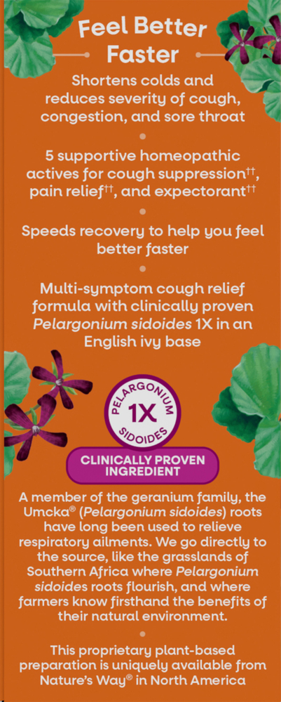 Nature's Way Umcka Cough Relief Syrup, Umcka, Non-Drowsy, Ages 6+