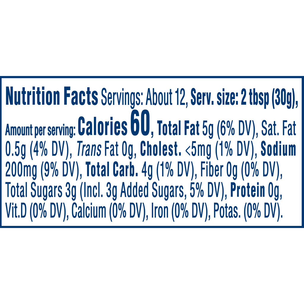 Kraft Tartar SauceNutritionFacts