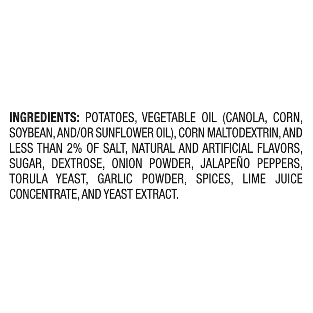 Ruffles Potato Chips, Lime & Jalapeno FlavoredIngredients
