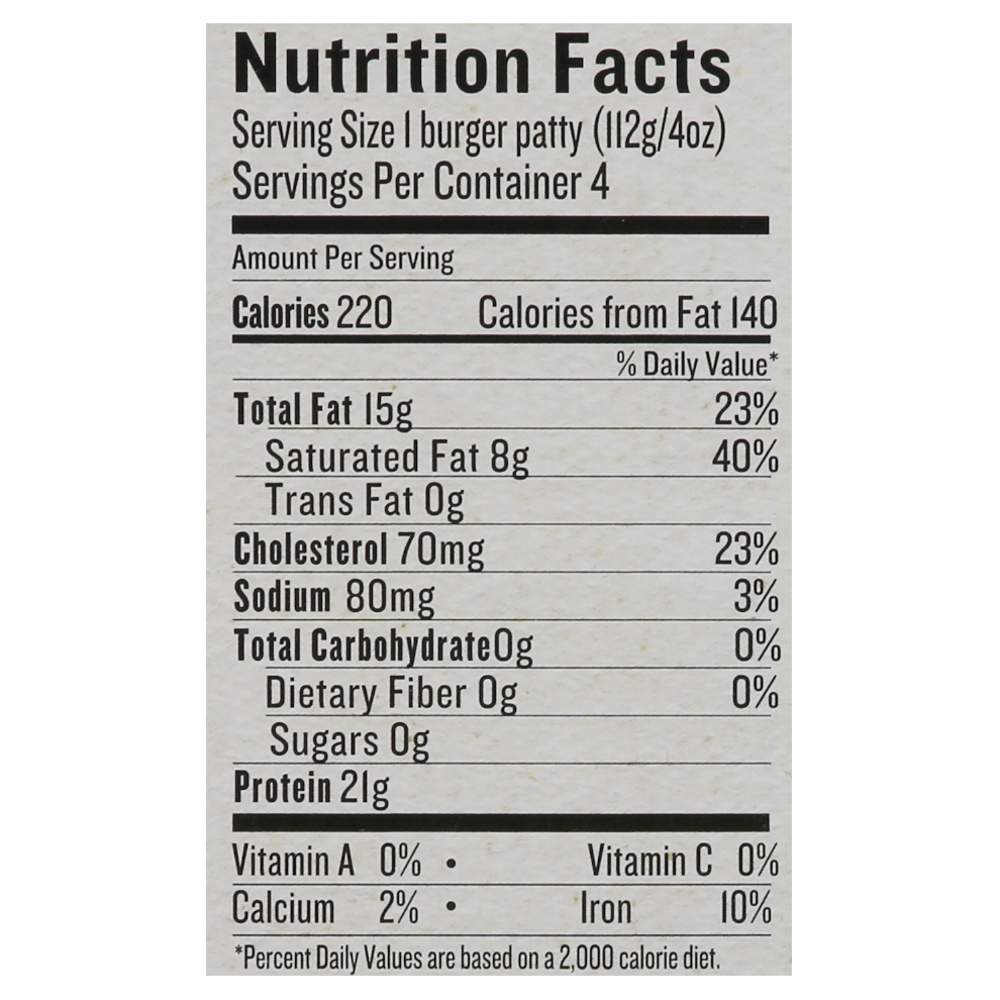 Kirkland Wagyu Beef Patties Nutrition at Edward Reid blog