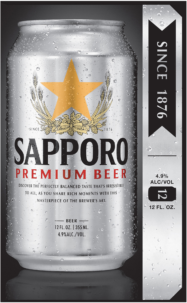 Sapporo Premium Beer 12pk 12oz Cans