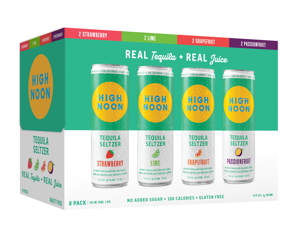 High Noon Tequila Hard Seltzers, Fiesta Variety Pack, 8 Pack