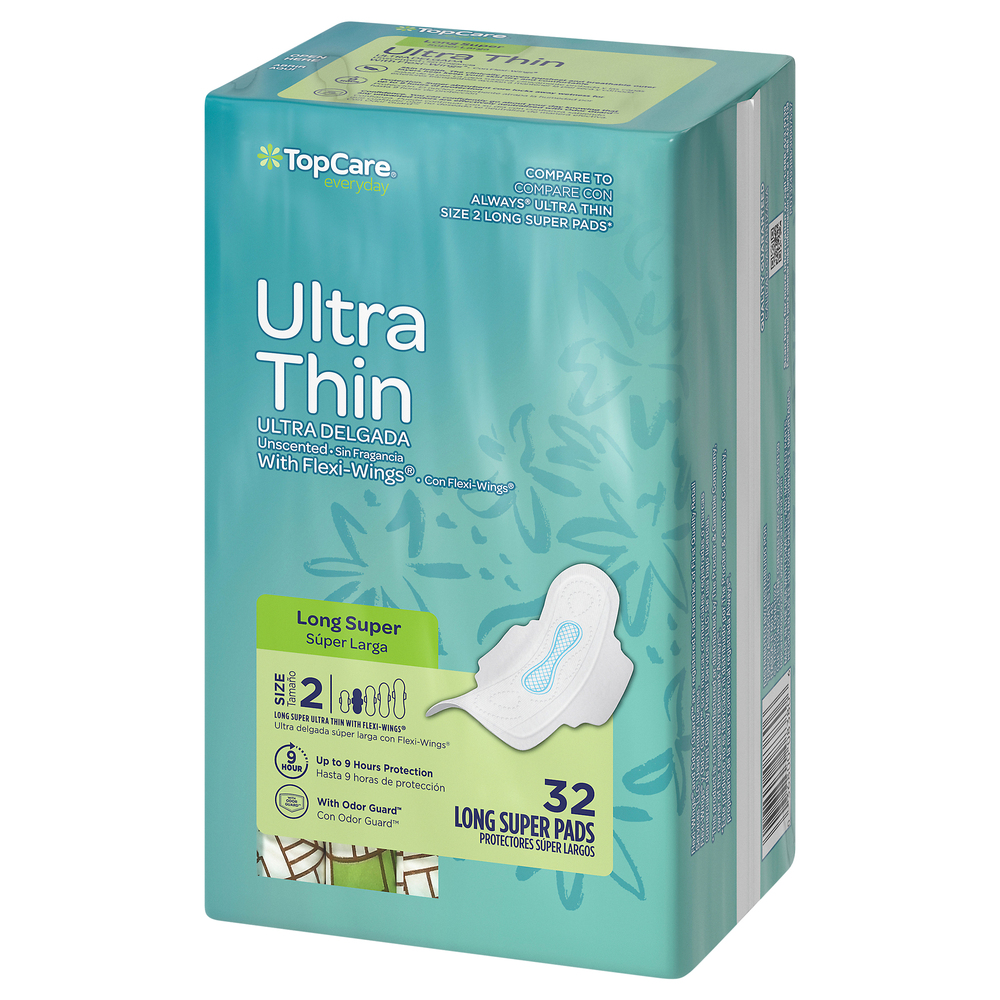 TopCare Everyday Ultra Thin Long Super Unscented Size 2 Pads