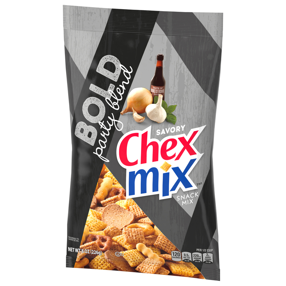 Chex Mix Snack Mix, Bold, Party Blend, SavoryFrontRightElevated