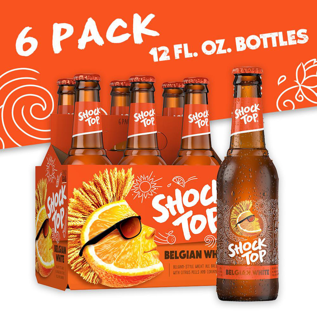 Shock Top Beer, Belgian White, 6 Pack-Hero