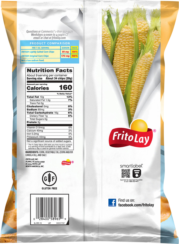 Fritos Corn Chips, Lightly SaltedPlanogramBack