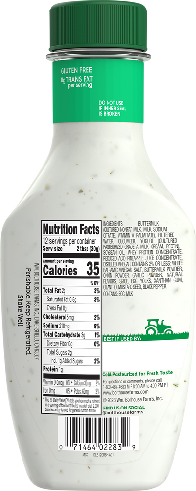 Bolthouse Farms Yogurt Dressing & Dip, Cucumber Ranch-Planogram-Back