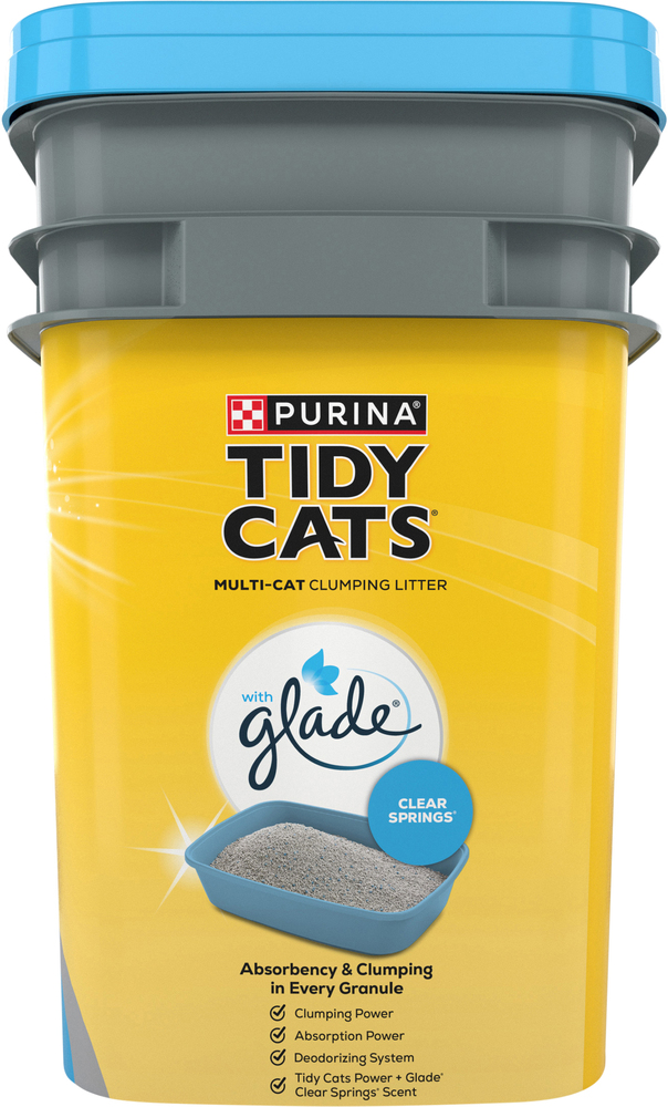 Tidy Cats Clumping Litter with Glade Multi Cat Clear Springs