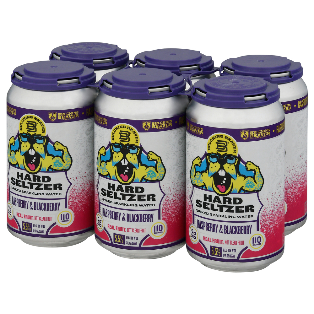 Belching Beaver Brewery Hard Seltzer, Raspberry & Blackberry