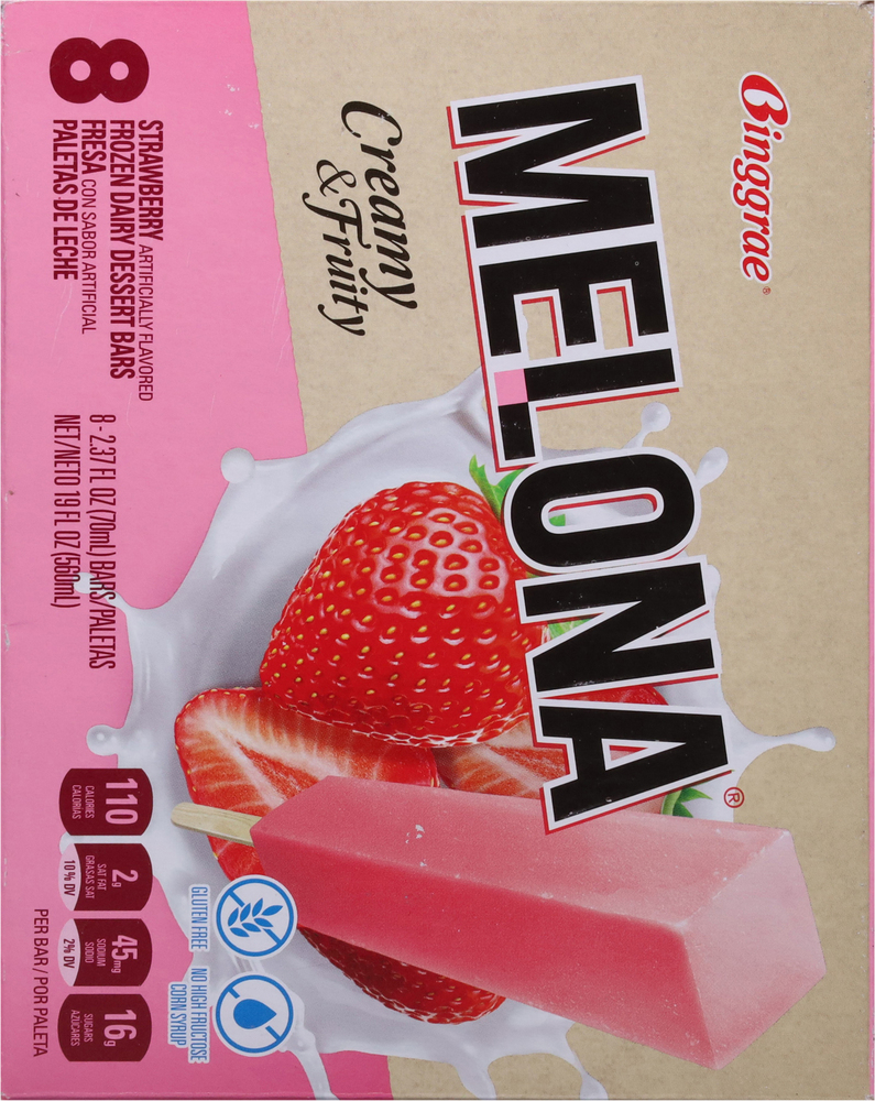 Melona Frozen Dairy Dessert Bars, StrawberryPlanogramBack