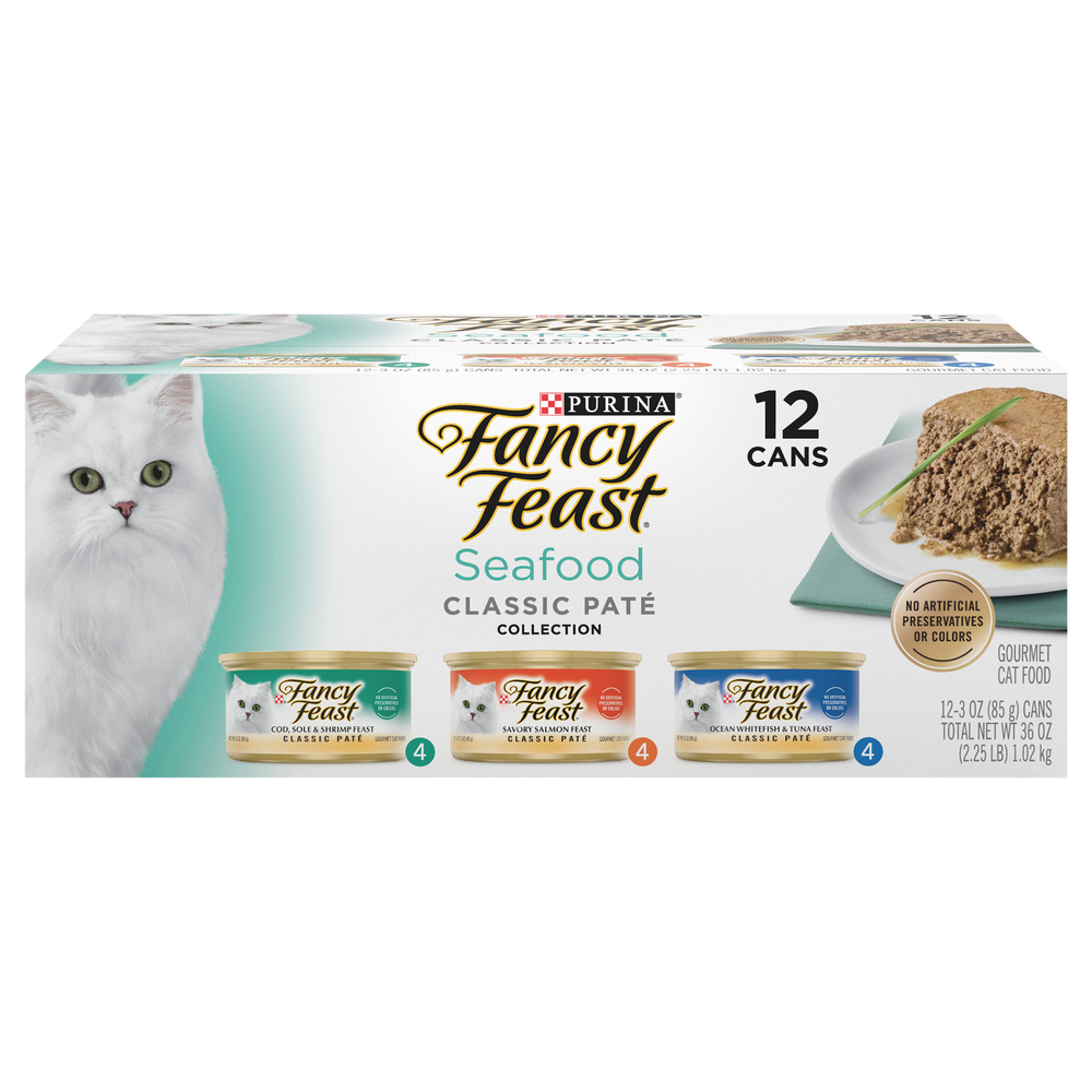 Fancy Feast Cat Food Gourmet Seafood Classic Pate Collection
