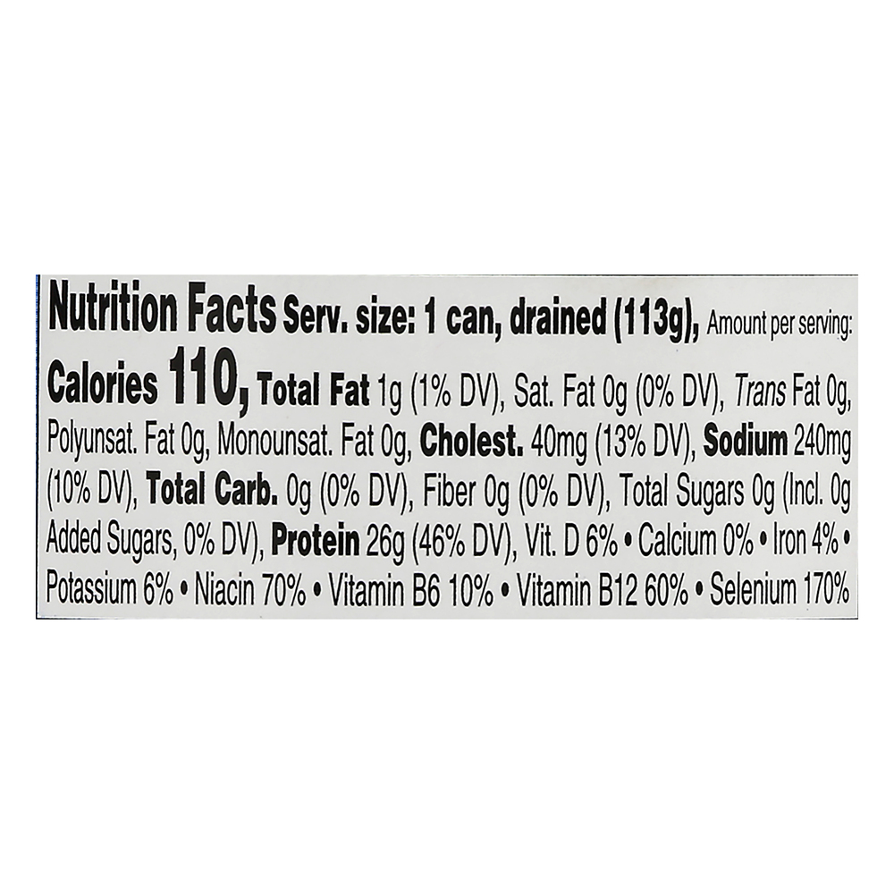 StarKist Albacore Tuna, in Water, Solid WhiteNutritionFacts