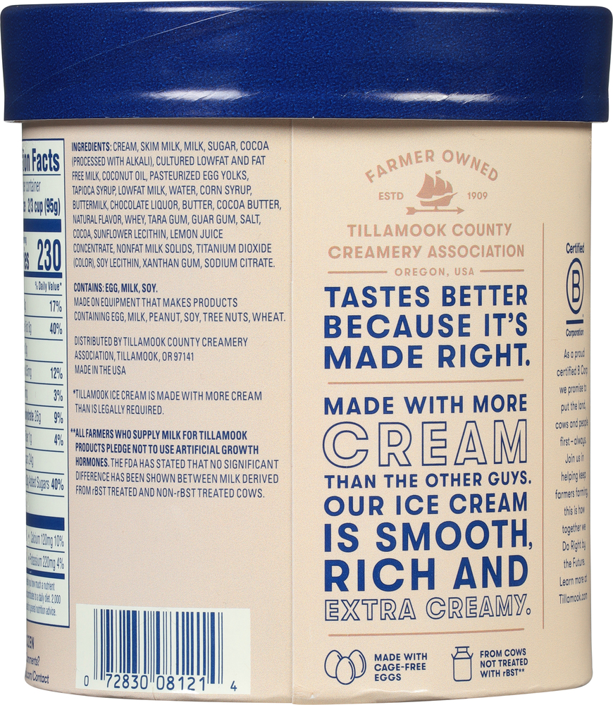 Tillamook Ice Cream, Udderly ChocolatePlanogramBack