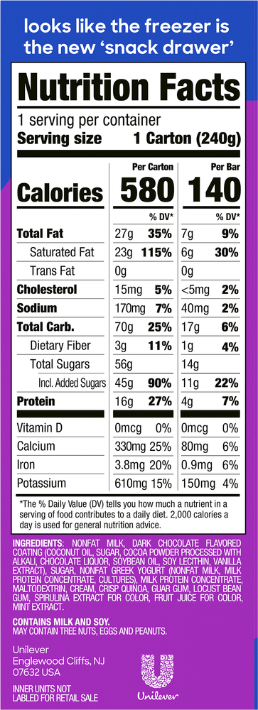 Yasso Chocolate Crunch Mint Yogurt Bars
