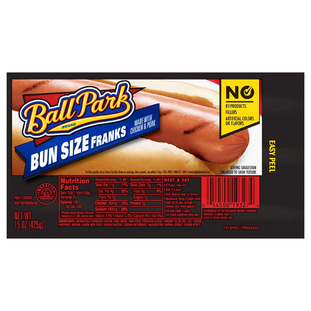 Ball Park Franks, Bun SizeMain